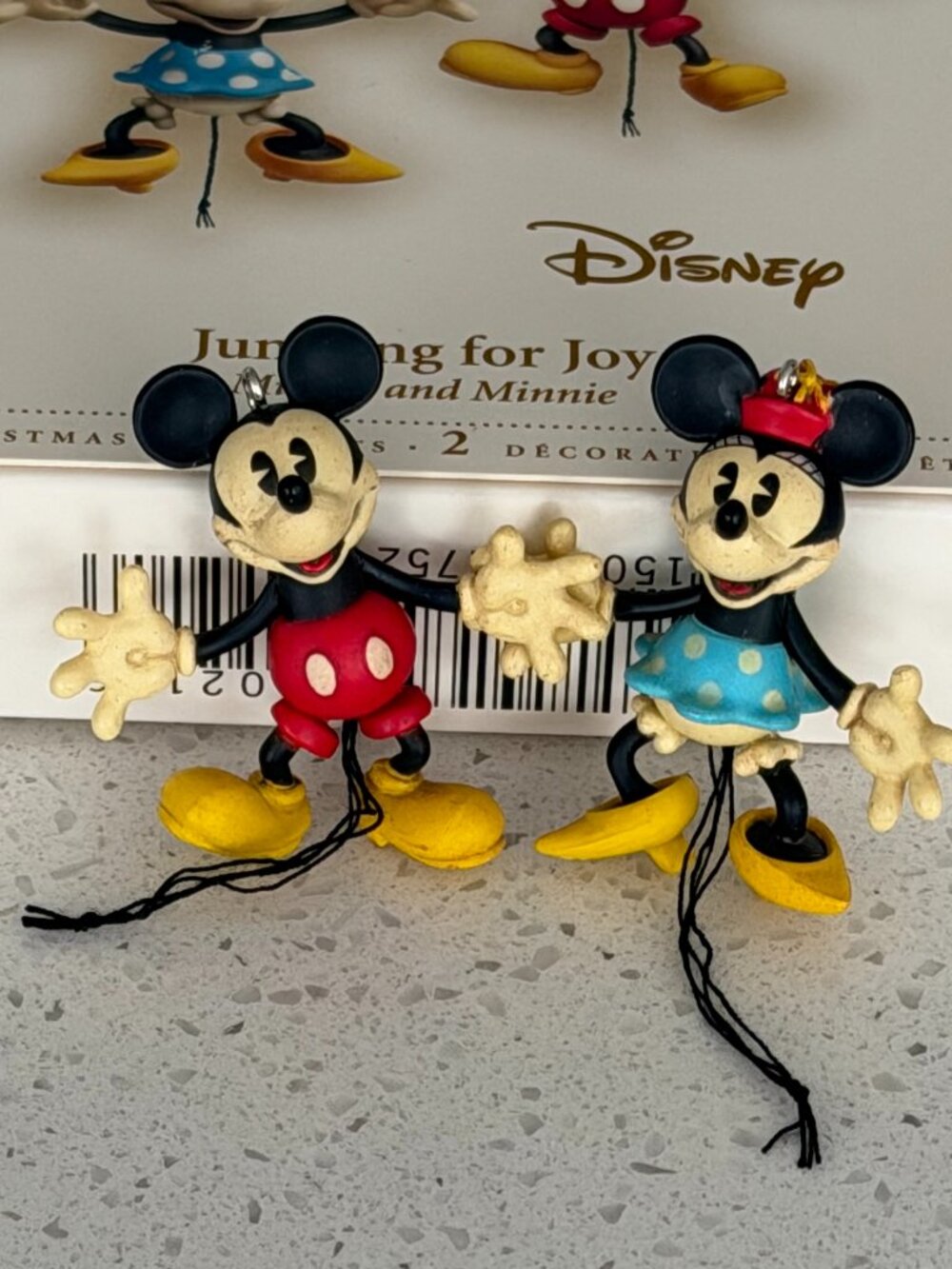 Hallmark Miniature Ornaments Jumping for Joy Disney Mickey and Minnie Mouse